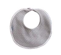 BABIDU Boy's Grey Ribbon Tie Bib - Silver