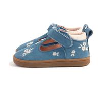 Babies Embroidered Pia Etoile Flowers Suede Denim blue 20EU