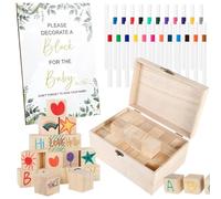 Babies Game - 8.82x6.02x4.37in Sign Kit, DIY Baby Shower Blocks, Unique Babies Showers Ideas | Funny Keepsake With 24 Markers Baby Game To Decorate For Tabletop Living Room Dining Room First Birthday