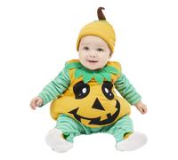 Smiffys Pumpkin Baby, Orange All In One & Hat, Halloween Child Fancy Dress, Pumpkin Dress Up Costumes