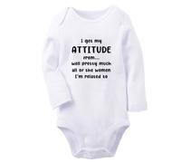 Babies I Get My Attitude From Pretty Much All Of The Women Funny Rompers Baby Bodysuits Newborn Jumpsuits Long Outfits