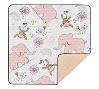 Babies Pattern with Animals Large Sturdy Baby Gym & Activity Mat for Floor Waterproof Tummy Time & Crawling Mat for Babies Infants Toddlers, 50'' x 50''