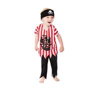 Smiffys Toddler Jolly Pirate Costume, Multi-Coloured with Top, Trousers & Bandana, Boys Fancy Dress, Pirate Dress Up Costumes