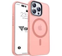 Babilden iPhone Case Camera Protection, Compatible with Magsafe, Matte Transparent Color Case for iPhone 13/14 (Pink)