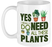 Babimarkeebei Funny Standard Plants Lover Gifts for Women Mom Plant Gifts Plant Addict Coffee Mug for Crazy Plant Lady Men Plant Themed Gift for Christmas Birthday All I Need is Plants Cup