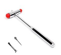 Babinski Buck Hammer - Neurological Reflex Hammer 7" Diagnostic Examination with Pin & Brush (Stainless Steel) (Red)