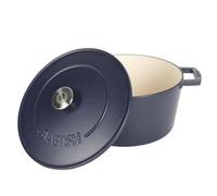 Babish 6-Quart Round Enameled Cast Iron Dutch Oven with Lid - Blue, Heavy-Duty Dutch Oven for Slow Cooking, Braising & Baking