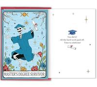 Bablira Funny Master's Degree Graduation Card, Master's Degree Survivor Card with Skeleton Design, Graduation Gift for Masters Degree Holders and Graduate Students