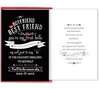 Bablira Romantic Valentine’s Day Card for Boyfriend, “My First Hello” Love Card for Him, Heartfelt Sentimental Valentine Gift from Girlfriend