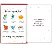 Bablira Thank You Card for Teacher, Cute Teacher Appreciation Gifts from Students, Gift for End of Term, Graduation, or Teacher Appreciation Week