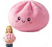 Baboies Adorable Giant Steamed Bun Dumpling Plush Toy - Soft Squishy Pillow for Kids, Fidget Gift (Pink)