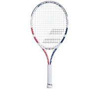 Babolat, Drive Junior TU Tennis Racket - White/Blue - Lightweight - Small Hand Grip - 16 x 19 cm - Open - 16 x 17 cm - Graphite and Aluminium - Ideal for Children - 125-135 cm