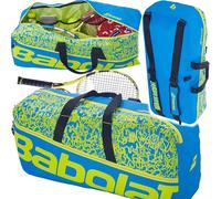 Babolat Medium Tennis Duffle Bag / Backpack for 4 rackets - Blue/Yellow