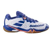 Babolat Men's, Badminton Shoes Model Shadow 4 M, Size 43, Colour White/Navy Blue, Fitted Upper, Bi-Density Sole, Long-Lasting Comfort, Breathability, Optimal Support, 9 UK