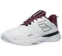 Babolat Men's Court, SFX EVO AC M Tennis Shoes, Size 40.5, White/Burgundy, Optimal Comfort, Support and Fluidity for Amateur to Advanced Players, Suitable for All Surfaces, 11 UK