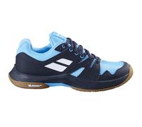 Babolat Men's J, Badminton Shoes Model Shadow Team 2, Size 36.5, Colour: Black/Blue, Fitted Upper, Bi-Density Sole, Long-Lasting Comfort, Breathability, Optimal Support, 36 EU