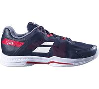 Babolat Men's SFX3 All Court Tennis Shoes, Black/Poppy Red (US Men's Size 12)