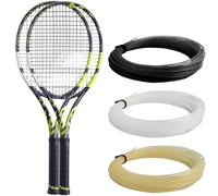 Babolat Pure Aero 98 x2 Tennis Racquet (4 1/4" Grip) Strung with 16g White Babolat Syn Gut at Mid-Range Tension