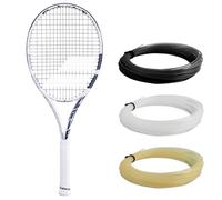 Babolat Pure Drive Wimbledon Tennis Racquet (White/Grey) (4 1/4" Grip) - Strung with 16g White Babolat Syn Gut at Mid-Range Tension