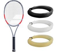 Babolat Pure Strike 100 16x20 4th Gen Tennis Racquet, Carbon Grey - Strung with 16g White Syn Gut at Mid Range Tension (4 1/4" Grip)