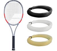 Babolat Pure Strike 98 16x19 4th Gen Tennis Racquet, Carbon Grey - Strung with 16g White Syn Gut at Mid Range Tension (4 1/4" Grip)