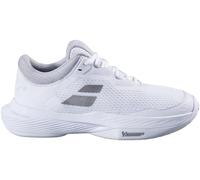 Babolat Women's, SFX 4 AC W Tennis Shoes, Size 37, White/Silver, Superior Comfort, Wide Fit, Optimal Support, Extra Cush Technology, Lightweight and Ventilated Upper Thick Ortholite Sole, 4 UK