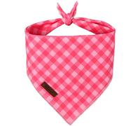 Babole Pet Girl Dog Bandana - Pink Checkered Spring/Summer Dog Bandanas, Small Dogs Bandana for Small Dogs&Cats, Soft Breathable Tie-On Plaid Puppy Scarf Kerchief, S