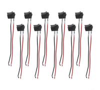 babominimer 10 Pack 2 Pin Rocker Switch with Wiring 6A 220V Copper Contacts Snap-In Mount 15x21mm for Motorcycle Car Boat and Household Appliances Versatile Electrical