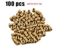 babominimer 100PCS Brass Threaded Insert Self-Clinching Hex Nuts with Knurled Internal Thread for, Compatible with For Plastic Assembly(For *6 * 5)