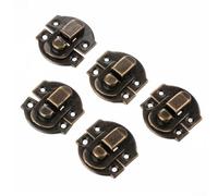 babominimer 10Pcs Vintage Antique Metal Box Latch Set, 20x20mm Iron Buckle Locks for Jewelry Boxes, Wooden Treasure Chest, Curved Retro Clasps for Craft Cabinets,(Bronze)