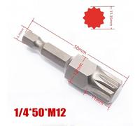 babominimer 12 Point Torx Screwdriver Bit Set 50mm Length with 6.35mm Hex Shank, Magnetic Alloy Steel for for M4-, Single Head Driver Bits Compatible with Electric()