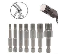 babominimer 12 Point Torx Screwdriver Bit Set 50mm Length with 6.35mm Hex Shank, Magnetic Alloy Steel for for M4-, Single Head Driver Bits Compatible with Electric(M10)