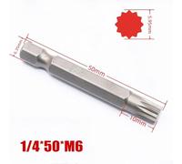 babominimer 12 Point Torx Screwdriver Bit Set 50mm Length with 6.35mm Hex Shank, Magnetic Alloy Steel for for M4-, Single Head Driver Bits Compatible with Electric(M6)