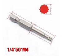 babominimer 12 Point Torx Screwdriver Bit Set 50mm Length with 6.35mm Hex Shank, Magnetic Alloy Steel for for M4-, Single Head Driver Bits Compatible with Electric(M4)