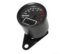babominimer 12V Motorcycle Digital Odometer Speedometer with Tachometer and LED LCD Fuel Gauge, Retro Chrome ABS Shell, Waterproof, Anti-Glare Clear Lens, Compatible with(Black)