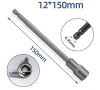 babominimer 150mm Long Magnetic Hexagon Nut Driver Drill Bit Socket Wrench Extension Sleeve, Chrome Vanadium Steel Construction, 6mm-19mm Sizes, Compatible with Pneumatic(12mm)