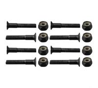 babominimer 16Pcs Skateboard Hardware Kit with Screws and Nuts, Medium Carbon Steel Risers and Mounting Bolts for Longboard and Four-Wheeled Skateboard Assembly, Anti-Rust(Black M5×30mm)