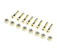 babominimer 16Pcs Skateboard Hardware Kit with Screws and Nuts, Medium Carbon Steel Risers and Mounting Bolts for Longboard and Four-Wheeled Skateboard Assembly, Anti-Rust(Gold M5×25mm)