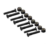 babominimer 16Pcs Skateboard Hardware Kit with Screws and Nuts, Medium Carbon Steel Risers and Mounting Bolts for Longboard and Four-Wheeled Skateboard Assembly, Anti-Rust(Black M5×25mm)