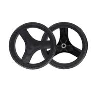 babominimer 2 Count Shopping Cart Trolley Replacement Wheels 170mm Diameter DIY Accessories Parts Black Silver Plastic Rubber Material 8mm Hole