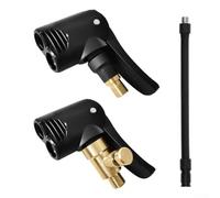 babominimer 2-in-1 Brass Tire Valve Adapter Air Conversion Head with Locking Buckle and Chrome-Plated Finish for Secure Inflation, for Car, Motorcycle,(C)