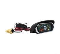 babominimer 2-in- Digital LCD Instrument Gauge for Car, Truck, SUV & RV - Monitors Fuel Level, Voltage & Water with Alarm, 12-24V, 17mm Mount, Black