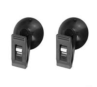 babominimer 2-Pack Car Suction Cup Clips Holder for Sunshade Curtain, Towel, Ticket, Card & Small Items - PVC/ABS with Spring Steel, 35 x 30 mm, Removable & Reusable for A(Black)