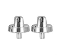 babominimer 2 Pack Stainless Steel Stove Face Burner Knobs WB03X29315 Replacement Gas Range Control Dial Handles Compatible with Select Cooktop Models, Silver
