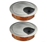 babominimer 2 Pcs Desk Cable Hole Covers 53mm Zinc Alloy Round Desk Grommets for Desktop Cable Management and Organization, Brushed Green Bronze and Red Bronze Finish for(Brushed 53MM)