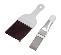 babominimer 2 Piece Air Conditioner Fin Comb Cleaner Set with Stainless Steel Condenser Coil Brush and Plastic Whisk Brush, Efficient AC Condenser and Evaporator Coil