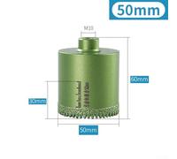 babominimer 20-60mm M10 Serrated Drill Bit Set for for Marble Granite Tile Concrete, Dry Drilling Opener with Brazed Tip, Suitable for for Quartzite Rock Slab(50mm)