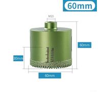 babominimer 20-60mm M10 Serrated Drill Bit Set for for Marble Granite Tile Concrete, Dry Drilling Opener with Brazed Tip, Suitable for for Quartzite Rock Slab(60mm)