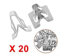 babominimer 20-Pack Silver Metal Dashboard Trim Retainer Clips for Car Interior Dash Panel, Door Wire & Cable Fasteners, 14.4 x 12.1 x 16.1 mm Automotive Moulding Fixing C