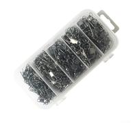 babominimer 200pcs Fishing Snap Swivels Hook Connectors, High Carbon Steel Fishing Tackle Compatible with for Sea, Lake, River, Stream, Flexible Rotation Anti- Quick Change, Sizes